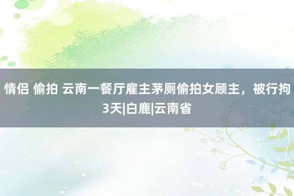 情侣 偷拍 云南一餐厅雇主茅厕偷拍女顾主，被行拘3天|白鹿|云南省